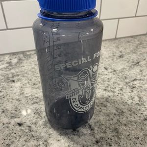Nalgene plastic waterbottle with US Army Special Forces logo